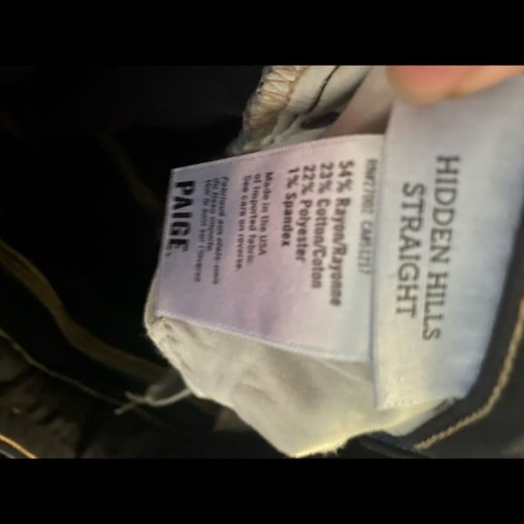 Paige Hidden Hills Mid Rise Straight Leg Dark wash Jeans Size 25 - Picture 10 of 14